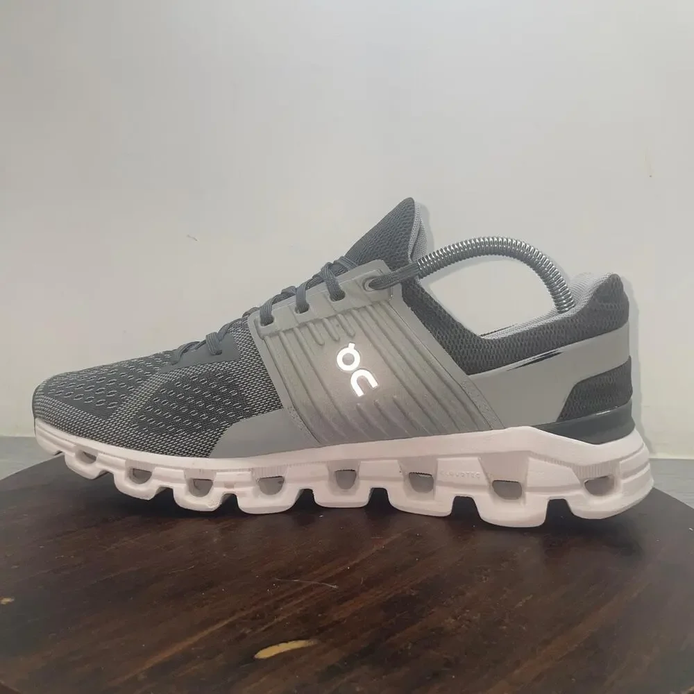 On Cloudswift Mens Size 9.5 Gray White Athletic Running Walking Shoes Sneakers